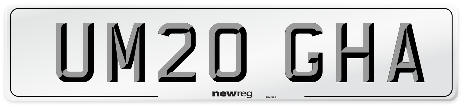 UM20 GHA Number Plate from New Reg